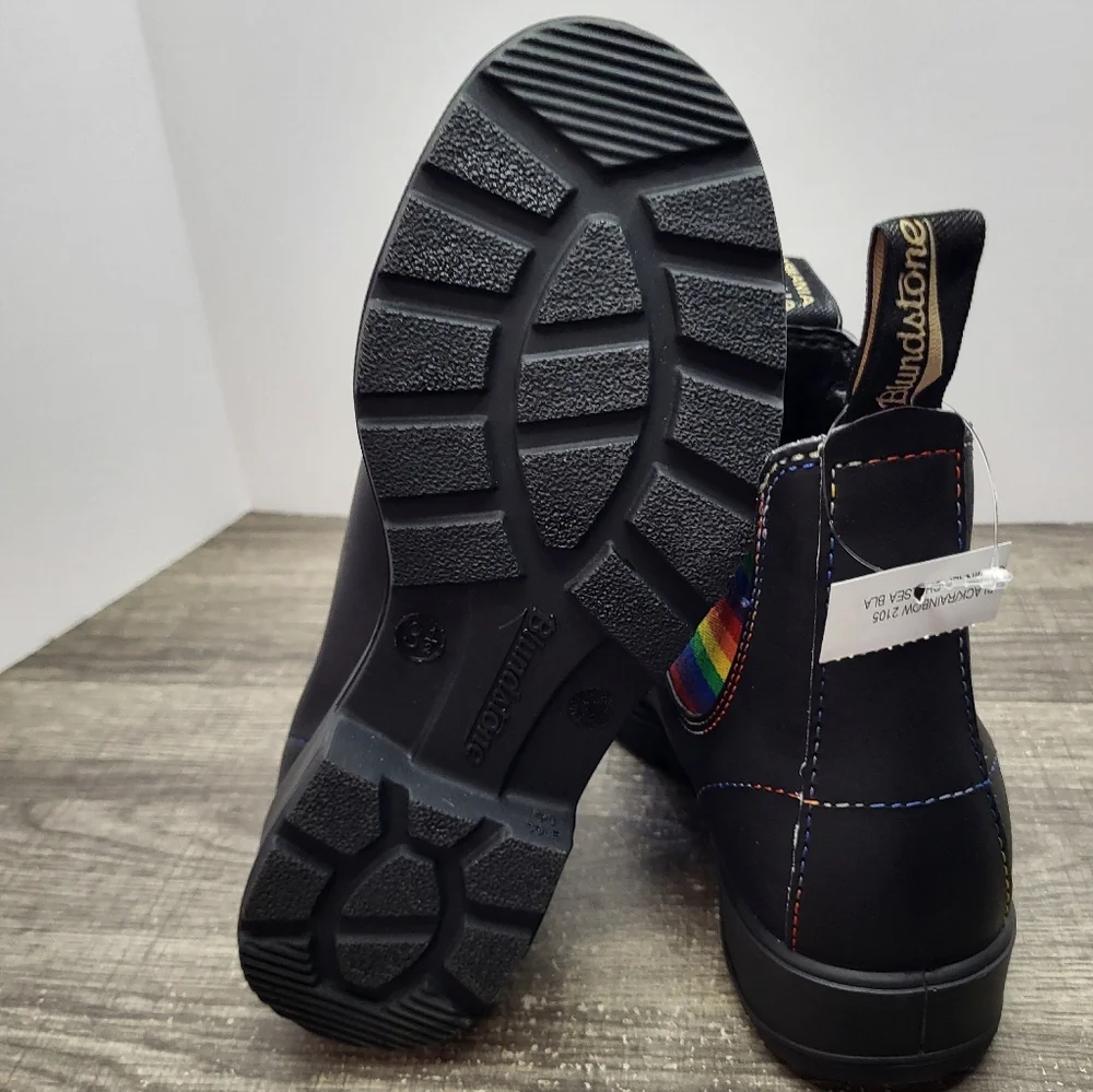 Blundstone Original 2105 Black Leather Rainbow Chelsea Boots Womens 6.5 US 3.5 A
